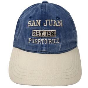 Luxe Baseball Cap Blue One Size San Juan Puerto Rico Est 1521 Embroidered Hat